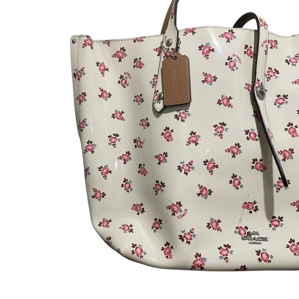 Coach Floral PVC Tote Cream Pink Women’s One Size - Picture 2 of 10